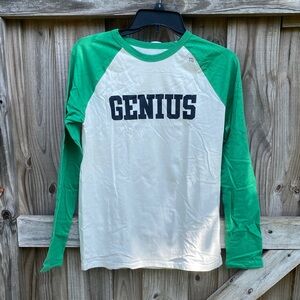 GAP Green and White Long Sleeve Tee